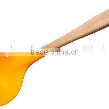 F01-6 silicone cooking soup ladle with wooden handle