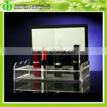 DDN-0044 ISO9001 Chinese Manufacture Sells SGS Non-toxic Plexiglass Lipstick Display Stand With Mirror