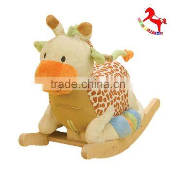 High quality plush rocking horse giraffe animals rocker for kids