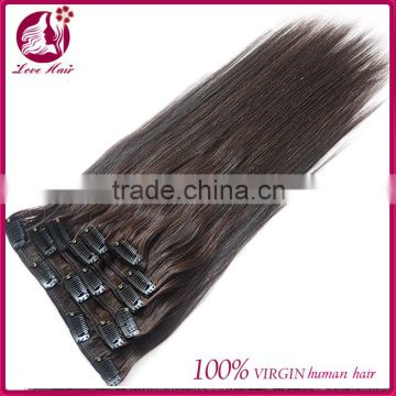 100% unprocessed virgin clip in malaysian hair extension