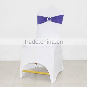 Promotional Wedding Purple Chair Cover Band with Round Buckle