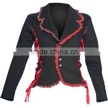 New Red Queen Polyester Women Gothic Military Goth Jacket