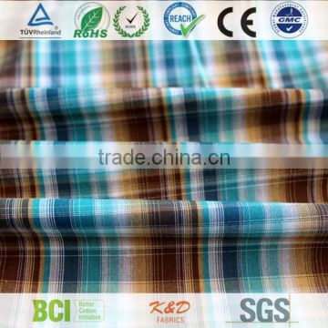 custom cotton unisex plaid check fabrics with latest shirt fabric designs for men