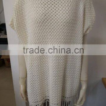 ladies' capa sweater with fringes