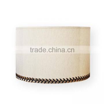 high quality handmade beige round lamp shade with embroidery overlock