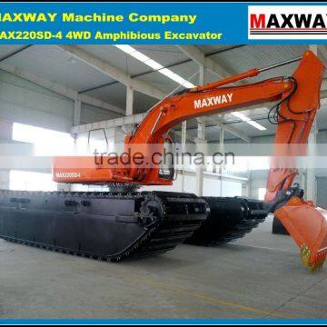 4x4 Full Drive Swamp Excavator Equipped with ISUZU engine, CE , EPA , SGS, ISO , Model: MAX220SD-4