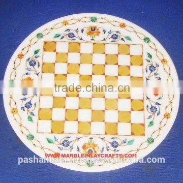 White Marble Inlay Decorative Corporate Gift Plate