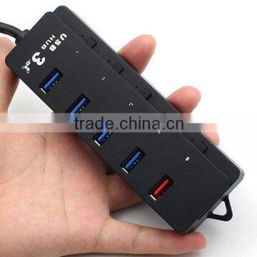 5 Port USB 3.0 HUB Spliter Charging Port Power Switch for IPhone MAC OS Black photo-3