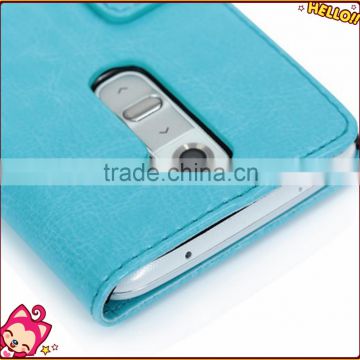 Flip PU Stand Leather Wallet case cover for LG G2 Stylus case