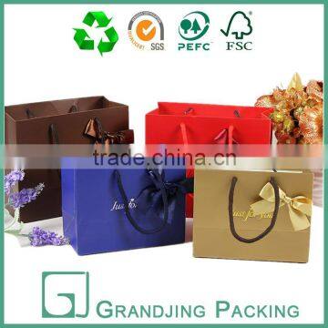 Big size luxury hot gold stamping logo shopping paper bag