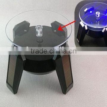 new Solar Powered Jewelry Phone Watch Rotating Display Stand Turn Table