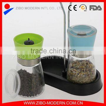 Wholesale New Design Strong Ceramic Rotor Salt Grinder Set With Spice Rack photo-2