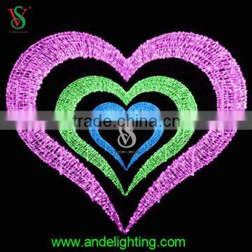 New design colorful sweet heart sculpture light for wedding decoration