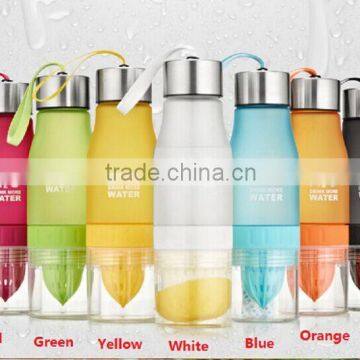 650ml New Lemon Cup Water Bottle Multi-color H2O Drink More Water Brief Creative Plastic Cup For Outdoor Sports Hiking Camping