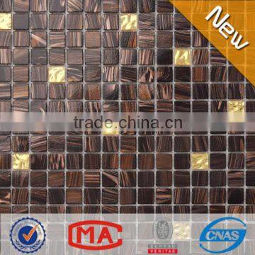 ZTCLJ JY-G-72 Fireplace Wall Golden and Dark Brown Glass Premium Mosaic Tile Cheap Tile Spain Style