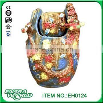 Fish Tortoise Design Ceramic Room Water Fountain photo-3