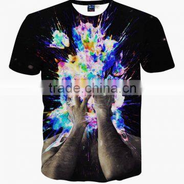 Men 3D Print T-shirt Blank Tops Plus Size S-XXL OEM Order Sye-957