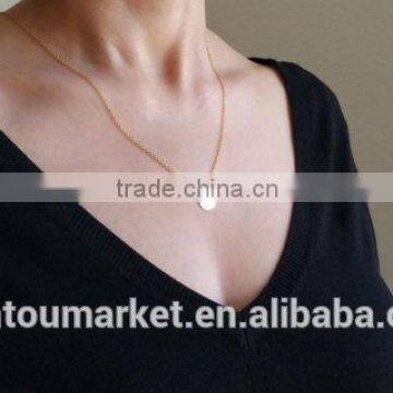 Rose Gold Letter Necklace Christmas Bridesmaid Gift Dainty Monogram Charm Delicate Disc Initial Necklace photo-3