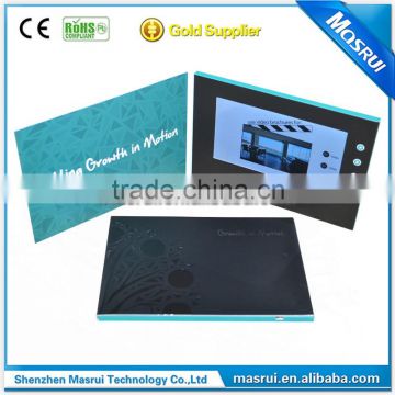 printed folding media advertising video greeting card/video brochure /lcd video card