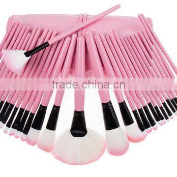 Professional Bridal Eye Lip Powder Face Makeup Brush Set With Leather Bag ,Private Label Cosmetic Makeup Brush Cleaner photo-3