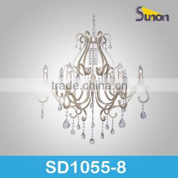 Silvery crystal decorative pendant chandelier light/candle crystal chandelier