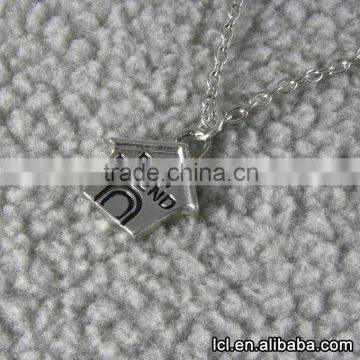 High quality personalized necklace charms, house shaped imitate silver necklace chain