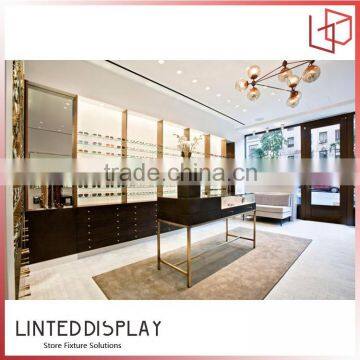 Wood glasses optical shop decoration display/optical shop interior design