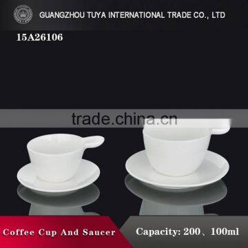 Specail handle coffee/tea cup set high quality coffee cup & saucer