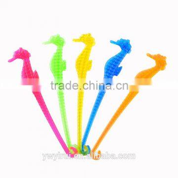 Disposable plastic seahorse coffee stirrers new design