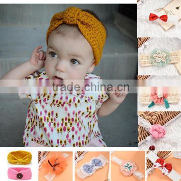 Promotional knitting wool baby girls toddler headbands hairbands