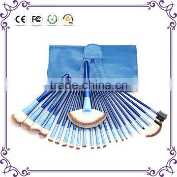 24 PIECES Blue handle eyeshadow 24 pcs Makeup Brush Set tools Make-up Toiletry Kit Make Up Brush Set Case