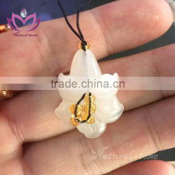 traditional jade stone gift crafts pendent flower shape