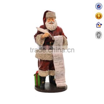 Christmas Santa With List Resin Christmas Holiday Magical Santa Figurine