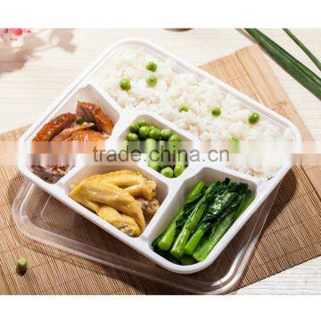 Plastic Takeaway Microwave pp Biodegradable Tableware 5 Compartments Food Container photo-2