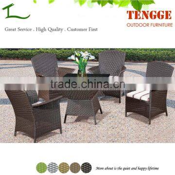 Rattan Wicker Restaurant Outdoor Furniture Rattan Table With 4 Chairs photo-2