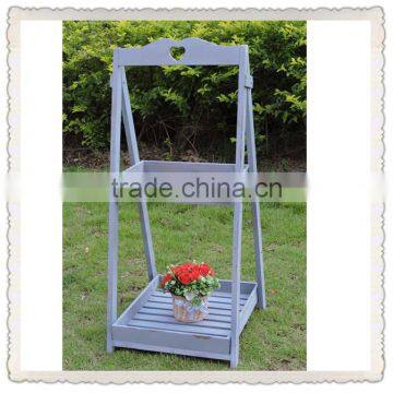 Retro style folding wooden corner flower pot stand