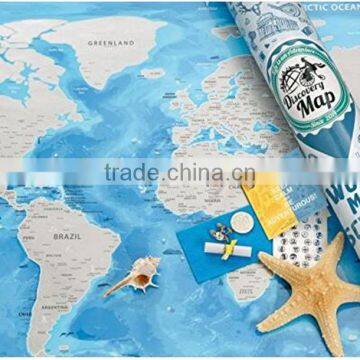 Detailed World Map With Scratch off Stickers Large Size and Tube Packaging photo-2
