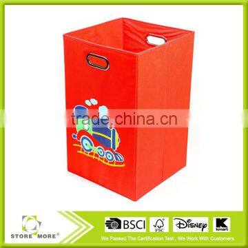 Folding Laundry Bin, Light Pink Butterfly photo-5