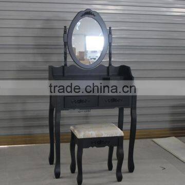 home furniture black dressing table/vanity set dressing table with 7piece drawer
