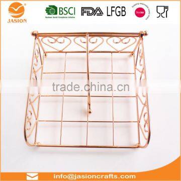 WI2904 'Heart' Black 18x18cm Metal Wire Napkin Holder photo-4