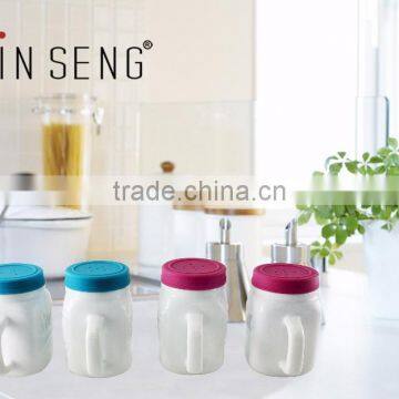 High Quality Spice Dispenser White Ceramic Spice Jar photo-5
