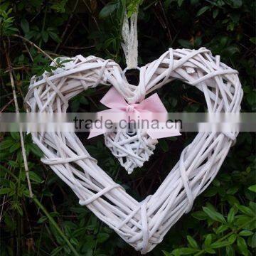 Hanging Wicker Heart Shape Wreath for Decoration photo-4