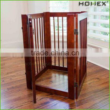 Wood Attractive Pet Fence Portable Dog Fence Homex_BSCI Factory
