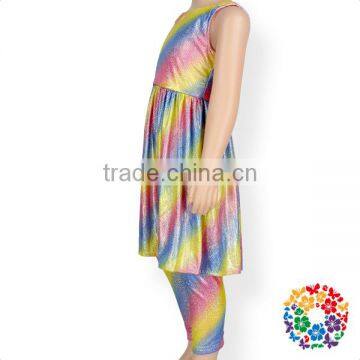 Fashion New Shiny Polka Dots Dress Set Boutique Outfits With Pants Girl's Clothes photo-6