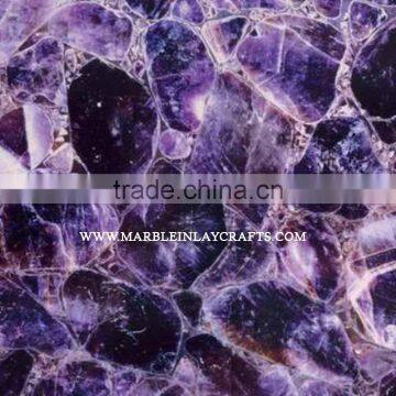 Square Amethyst Gemstone Slabs , Natural Amethyst Stone Slabs