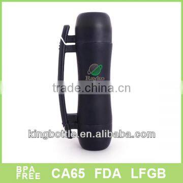 German Two Cup black thermal flask with handle