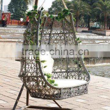 All weather PE rattan outdoor hanging swing