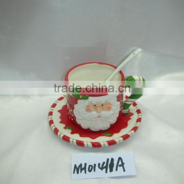 ceramic Santa cup AND saucer