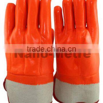 NMSAFETY glove PVC heavy duty work glove rough finish on palm good grip