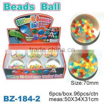 Novelty 70mm TPU Water Bouncing Ball With Beads